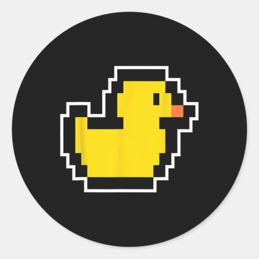 Sticker Rond Pixel Little Duck 80s Vidéo Jeu Costume Halloween (Devant)