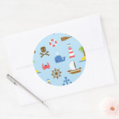 Sticker Rond Pixel Sea Art Motif (Enveloppe)