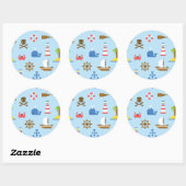 Sticker Rond Pixel Sea Art Motif (Feuille)