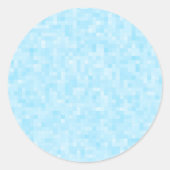 Sticker Rond Pixellisation Mosaïque Bleue (Devant)