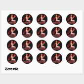 Sticker Rond Pixie canadienne avec feuille d'érable (Feuille)
