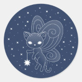 Sticker Rond Pixie Chat - Fée Ailes Kitty (Devant)