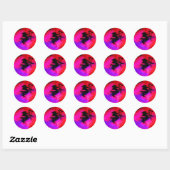 Sticker Rond Pixie Danser en rose (Feuille)