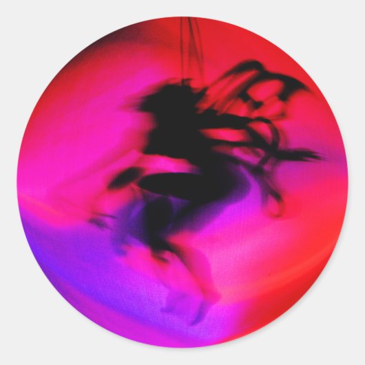 Sticker Rond Pixie Danser en rose (Devant)