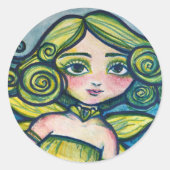 Sticker Rond Pixie nature verte (Devant)