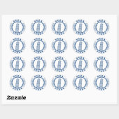 STICKER ROND PIZA ITALIE BLEU (Feuille)