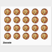 Sticker Rond Pizza au fromage et crevettes profonde (Feuille)