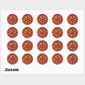 Sticker Rond Pizza au Pepperoni (Feuille)