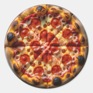 Sticker Rond Pizza au pepperoni et fromage