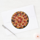 Sticker Rond Pizza au pepperoni et fromage (Enveloppe)