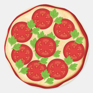 Sticker Rond Pizza aux tomates