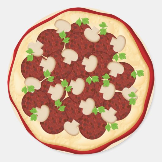 Sticker Rond Pizza avec pepperoni (Devant)
