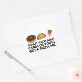 Sticker Rond Pizza carbs Donut Taco (Enveloppe)