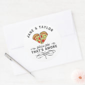 Sticker Rond Pizza d'amour personnalisée (Enveloppe)