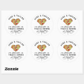 Sticker Rond Pizza d'amour personnalisée (Feuille)