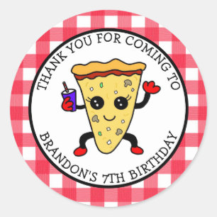 Sticker Rond Pizza d'anniversaire personnalisée