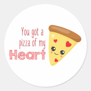 Sticker Rond Pizza De Mon Coeur
