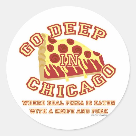 Sticker Rond Pizza De Style Chicago (Devant)