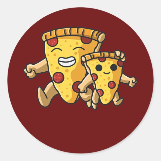 Sticker Rond Pizza Father and Son Pizza Family (Devant)