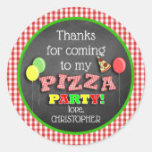 Sticker Rond Pizza fête anniversaire Merci (Devant)