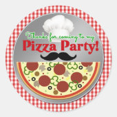 Sticker Rond Pizza fête anniversaire Merci (Devant)