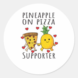 Sticker Rond Pizza Hawaii Pineappa Pizza