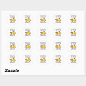 Sticker Rond Pizza Hawaii Pineapple Pizza Food (Feuille)