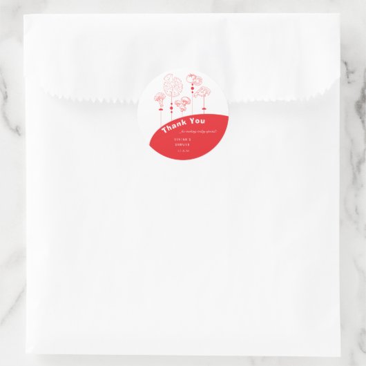 Sticker Rond Pizza Livraison spéciale Merci classique (Sac)