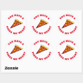 Sticker Rond Pizza mon coeur (Feuille)