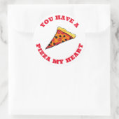 Sticker Rond Pizza mon coeur (Sac)