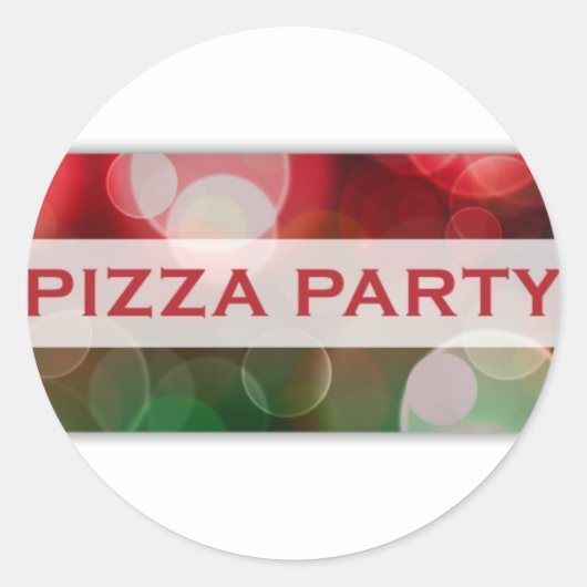 Sticker Rond pizza party bokeh (Devant)