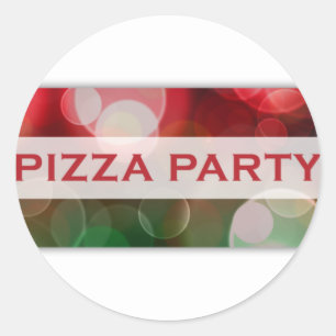 Sticker Rond pizza party bokeh