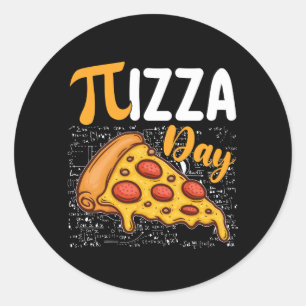 Sticker Rond Pizza Pi Day Mathématiques Amateurs