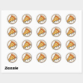 Sticker Rond Pizza Slice au fromage fondu (Feuille)