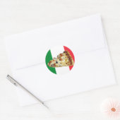 Sticker Rond Pizza Slice sur les couleurs du drapeau italien (Enveloppe)