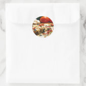Sticker Rond Pizza Tomates Champignons Olives Fromage (Sac)