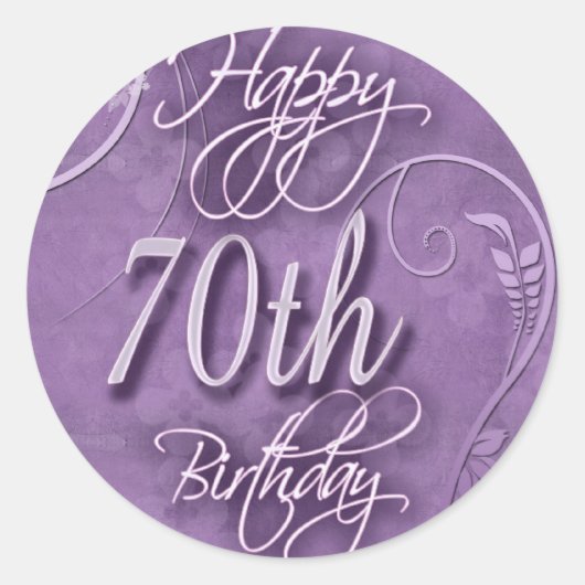 Sticker Rond Pizzande violette pour 70e anniversaire (Devant)