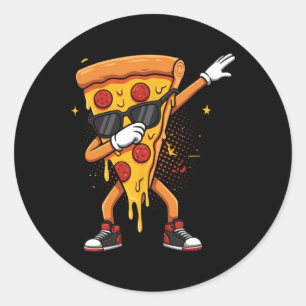 Sticker Rond Pizzeria Saucy Pizzeria Dabbing Pie Sungles Drigle