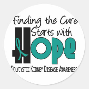 Sticker Rond PKD Maladie du rein polykystique HOPE 4