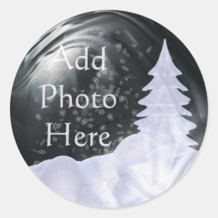 Sticker Rond Placement photo du Globe des neiges