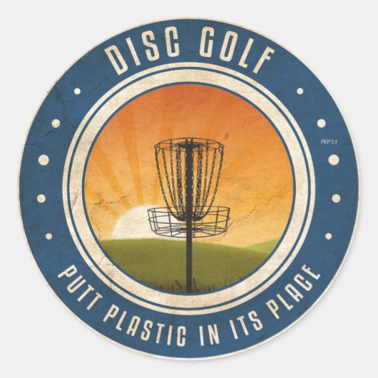 Sticker Rond Placer Le Plastique À Sa Place (Devant)