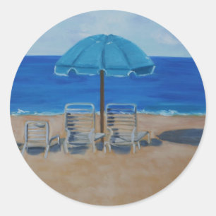 Sticker Rond plage