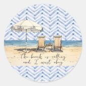 Sticker Rond Plage (Devant)