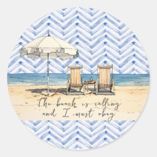 Sticker Rond Plage