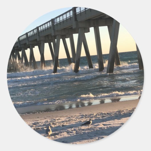 Sticker Rond Plage (Devant)