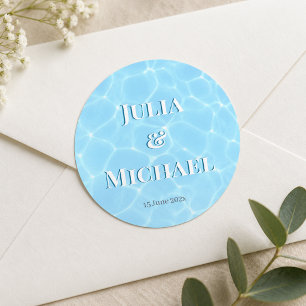 Sticker Rond Plage à l'eau bleue & Mariage de destination Thème