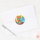 Sticker Rond Plage Abstraite (Enveloppe)