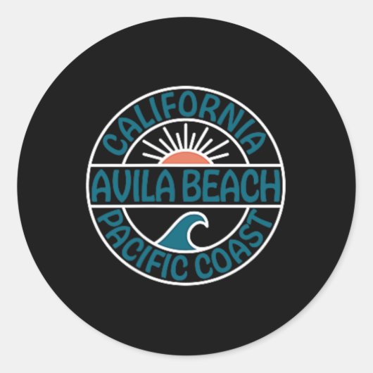 Sticker Rond Plage Avila Californie Front Et Retour (Devant)