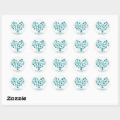 Sticker Rond Plage Choses Turquoise Aquarelle Moderne Fête Favo (Feuille)