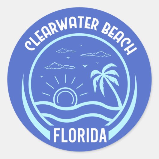 Sticker Rond Plage Clearwater (Devant)
